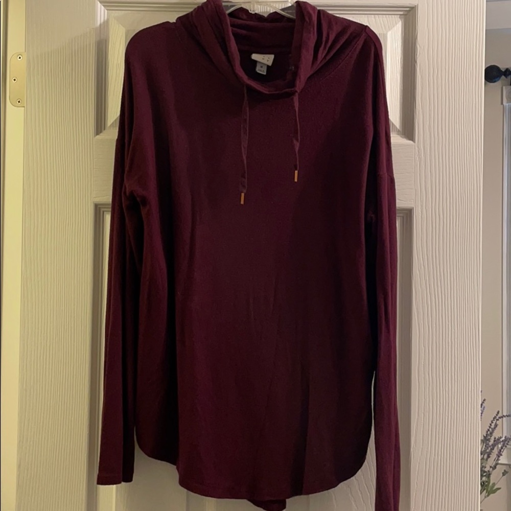 Lightweight cowl neck pullover
